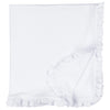 Heirloom Quality Baby Girl Set in Adorable Ruffle Design. Blanket, Bib and Burp Cloth! - Cozy Gift