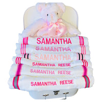 Baby Girl Personalized Burp Cloths, You Choose How Many in Your Set - Cozy Gift