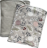 Handmade Burp Cloths, Super Thick and Soft, Pink and Grey Wildflowers - Cozy Gift