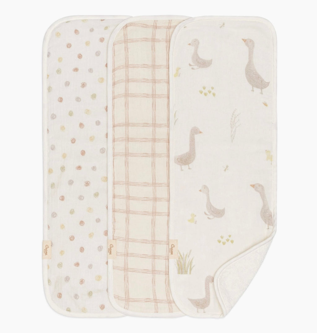 Burp Cloths - Farmhouse Goose Design New, Super Absorbent and Soft. - Cozy Gift