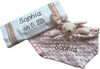 Bunny Gift Set, Adorable Lovie and Burp Cloth Burp. - Cozy Gift