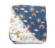 Baby Blanket in Our Thickest, Softest Material. Four Layers of 100% Muslin Cotton! - Cozy Gift