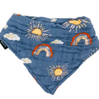 Bandana Bib and Burp Cloth Set in Seaside or Sunshine Design - Cozy Gift