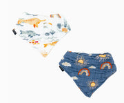 Bandana Bib and Burp Cloth Set in Seaside or Sunshine Design - Cozy Gift