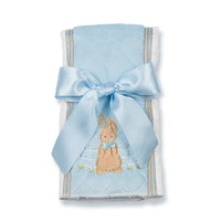 Pink or Blue Bunny Gift Set with Adorable Matching Thick Burp Cloth Baby - Cozy Gift