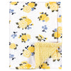 Baby Blanket in Pretty Yellow Flowers, With a Double Layer of Softness. - Cozy Gift