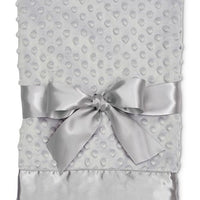 Grey Chenille Blanket Gift Set. Blanket, Booties & Burp Cloth. - Cozy Gift
