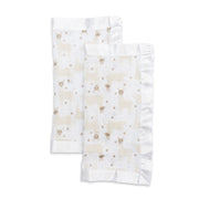 Two Llama Security Blankets, Soft and Cuddly In Cotton Muslin - Cozy Gift